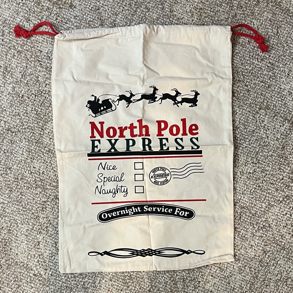 *North Pole Express X-Large Cloth Santa Bag